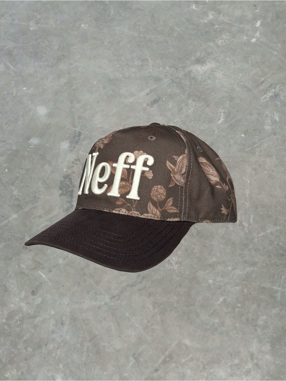 ☀️ Neff Floral Snapback Hat OSFA Brown NWT